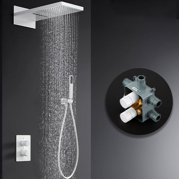 Brass Contemporary Shower Head Combo Modern Shower System for Bathroom Clearhalo 'Bathroom Remodel & Bathroom Fixtures' 'Home Improvement' 'home_improvement' 'home_improvement_shower_faucets' 'Shower Faucets & Systems' 'shower_faucets' 'Showers & Bathtubs Plumbing' 'Showers & Bathtubs' 7063146