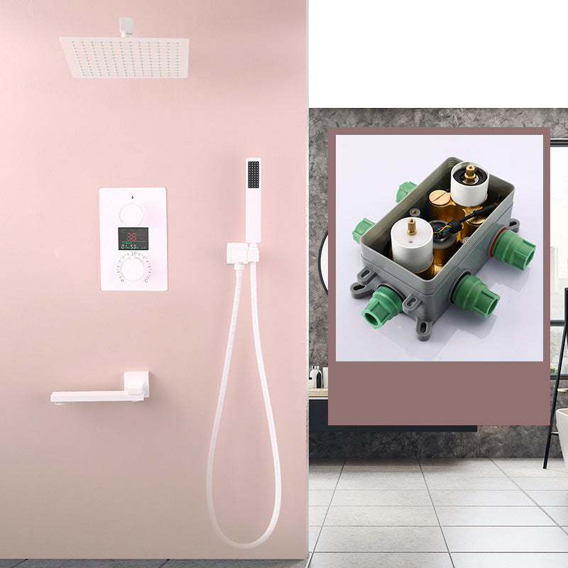 Modern Shower System Brass Adjustable Shower Head Shower Combo Clearhalo 'Bathroom Remodel & Bathroom Fixtures' 'Home Improvement' 'home_improvement' 'home_improvement_shower_faucets' 'Shower Faucets & Systems' 'shower_faucets' 'Showers & Bathtubs Plumbing' 'Showers & Bathtubs' 7063249
