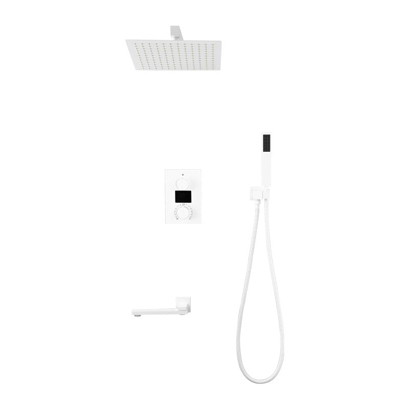 Modern Shower System Brass Adjustable Shower Head Shower Combo Clearhalo 'Bathroom Remodel & Bathroom Fixtures' 'Home Improvement' 'home_improvement' 'home_improvement_shower_faucets' 'Shower Faucets & Systems' 'shower_faucets' 'Showers & Bathtubs Plumbing' 'Showers & Bathtubs' 7063254