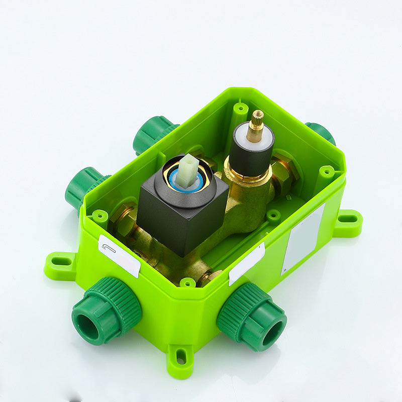 Modern Shower System Brass Temperature Control Ceiling Mounted Shower Head Combo Clearhalo 'Bathroom Remodel & Bathroom Fixtures' 'Home Improvement' 'home_improvement' 'home_improvement_shower_faucets' 'Shower Faucets & Systems' 'shower_faucets' 'Showers & Bathtubs Plumbing' 'Showers & Bathtubs' 7063287