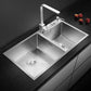 Double Bowl Kitchen Sink Stainless Steel Workstation Sink with Drain Assembly Clearhalo 'Home Improvement' 'home_improvement' 'home_improvement_kitchen_sinks' 'Kitchen Remodel & Kitchen Fixtures' 'Kitchen Sinks & Faucet Components' 'Kitchen Sinks' 'kitchen_sinks' 7063306