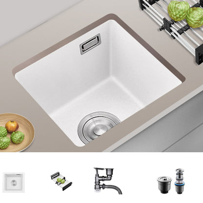 Quartz Kitchen Sink Single Bowl Kitchen Sink with with Drain Strainer Kit Sink Only None Clearhalo 'Home Improvement' 'home_improvement' 'home_improvement_kitchen_sinks' 'Kitchen Remodel & Kitchen Fixtures' 'Kitchen Sinks & Faucet Components' 'Kitchen Sinks' 'kitchen_sinks' 7063348