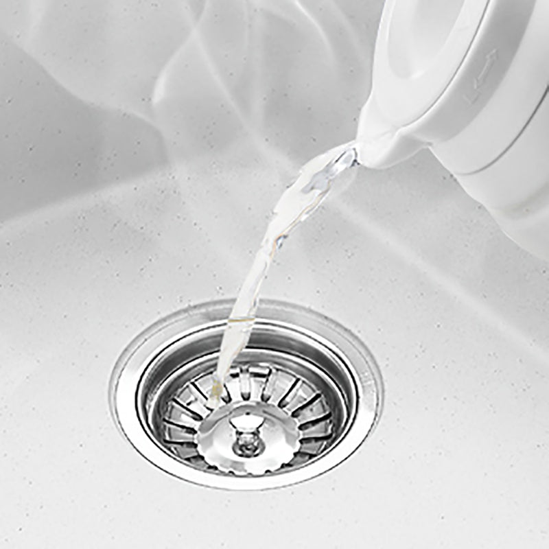 Quartz Kitchen Sink Single Bowl Kitchen Sink with with Drain Strainer Kit Clearhalo 'Home Improvement' 'home_improvement' 'home_improvement_kitchen_sinks' 'Kitchen Remodel & Kitchen Fixtures' 'Kitchen Sinks & Faucet Components' 'Kitchen Sinks' 'kitchen_sinks' 7063356