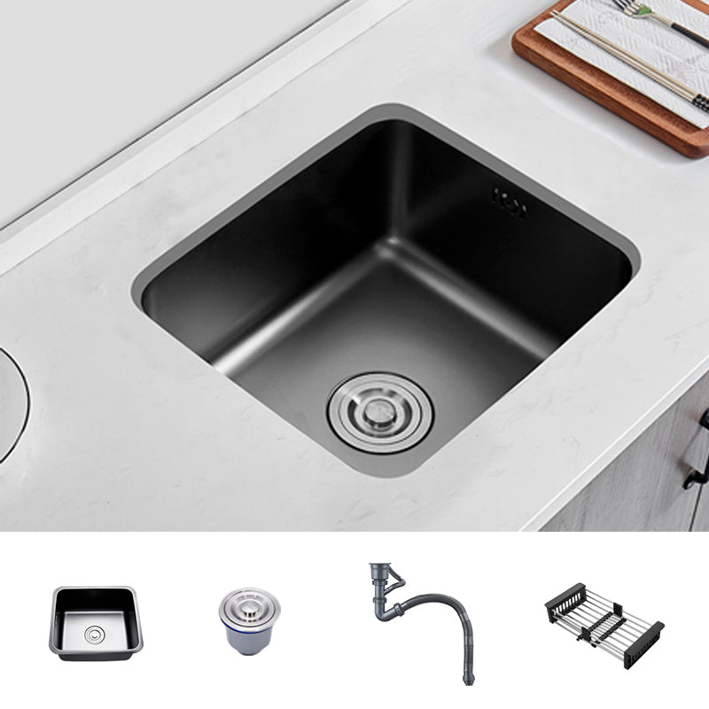 Square Stainless Steel Sink in black with Strainer Drop-In Kitchen Sink Sink Only None Clearhalo 'Home Improvement' 'home_improvement' 'home_improvement_kitchen_sinks' 'Kitchen Remodel & Kitchen Fixtures' 'Kitchen Sinks & Faucet Components' 'Kitchen Sinks' 'kitchen_sinks' 7063397