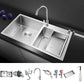 Stainless Steel Workstation Sink Dual Mount Modern Kitchen Bar Sink Sink with Faucet Round Faucet Clearhalo 'Home Improvement' 'home_improvement' 'home_improvement_kitchen_sinks' 'Kitchen Remodel & Kitchen Fixtures' 'Kitchen Sinks & Faucet Components' 'Kitchen Sinks' 'kitchen_sinks' 7063460