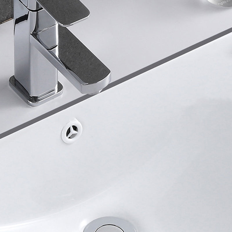 Classic Porcelain Bathroom Sink Trough Bathroom Sink in White Clearhalo 'Bathroom Remodel & Bathroom Fixtures' 'Bathroom Sinks & Faucet Components' 'Bathroom Sinks' 'bathroom_sink' 'Home Improvement' 'home_improvement' 'home_improvement_bathroom_sink' 7063590