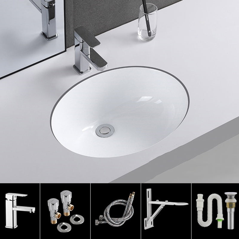 Classic Porcelain Bathroom Sink Trough Bathroom Sink in White 20"L x 16"W x 8"H Cold and Hot Faucet Sink with Faucet Clearhalo 'Bathroom Remodel & Bathroom Fixtures' 'Bathroom Sinks & Faucet Components' 'Bathroom Sinks' 'bathroom_sink' 'Home Improvement' 'home_improvement' 'home_improvement_bathroom_sink' 7063605