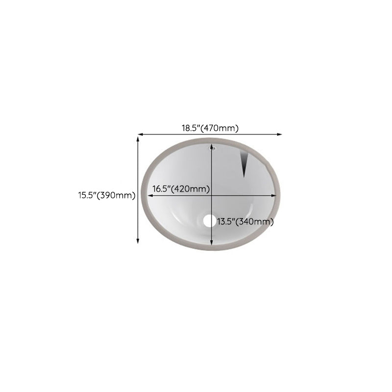 Classic Porcelain Bathroom Sink Trough Bathroom Sink in White Clearhalo 'Bathroom Remodel & Bathroom Fixtures' 'Bathroom Sinks & Faucet Components' 'Bathroom Sinks' 'bathroom_sink' 'Home Improvement' 'home_improvement' 'home_improvement_bathroom_sink' 7063624