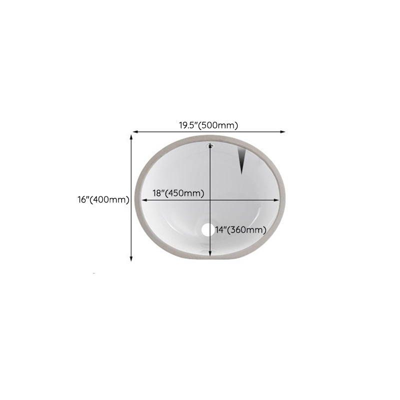 Classic Porcelain Bathroom Sink Trough Bathroom Sink in White Clearhalo 'Bathroom Remodel & Bathroom Fixtures' 'Bathroom Sinks & Faucet Components' 'Bathroom Sinks' 'bathroom_sink' 'Home Improvement' 'home_improvement' 'home_improvement_bathroom_sink' 7063625