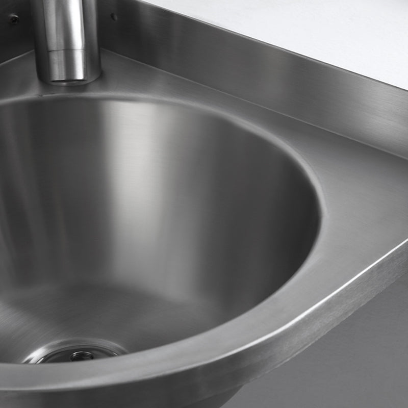 Modern Corner Sinks Metal Round with Faucet Wall Mount Bathroom Sink Clearhalo 'Bathroom Remodel & Bathroom Fixtures' 'Bathroom Sinks & Faucet Components' 'Bathroom Sinks' 'bathroom_sink' 'Home Improvement' 'home_improvement' 'home_improvement_bathroom_sink' 7063679