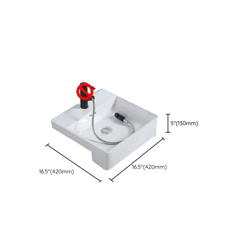 Modern Semi-Recessed Vessel Porcelain with Overflow And Drain Assembly Bathroom Sink Clearhalo 'Bathroom Remodel & Bathroom Fixtures' 'Bathroom Sinks & Faucet Components' 'Bathroom Sinks' 'bathroom_sink' 'Home Improvement' 'home_improvement' 'home_improvement_bathroom_sink' 7063714
