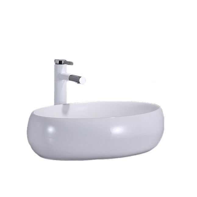 Contemporary Trough Sink Porcelain Trough Bathroom Sink with Faucet Included Clearhalo 'Bathroom Remodel & Bathroom Fixtures' 'Bathroom Sinks & Faucet Components' 'Bathroom Sinks' 'bathroom_sink' 'Home Improvement' 'home_improvement' 'home_improvement_bathroom_sink' 7063727