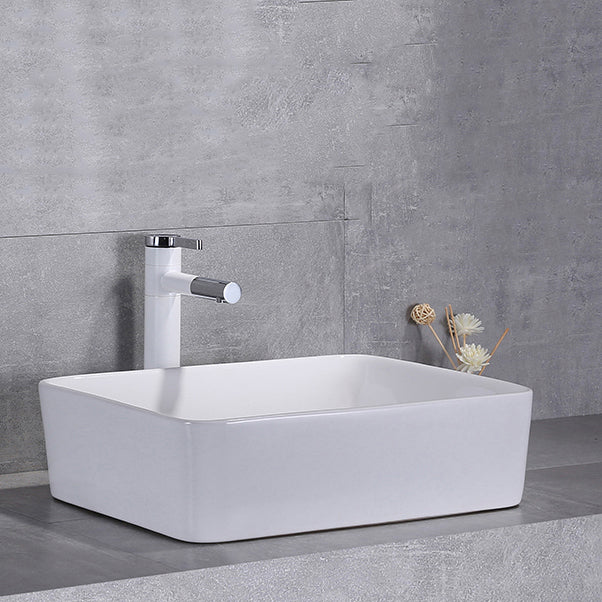 Contemporary Trough Sink Porcelain Trough Bathroom Sink with Faucet Included Clearhalo 'Bathroom Remodel & Bathroom Fixtures' 'Bathroom Sinks & Faucet Components' 'Bathroom Sinks' 'bathroom_sink' 'Home Improvement' 'home_improvement' 'home_improvement_bathroom_sink' 7063729