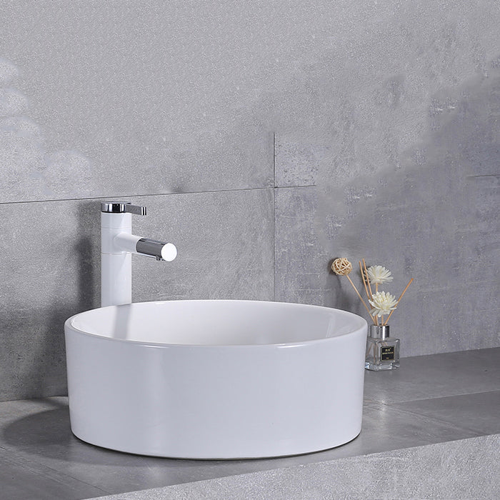 Contemporary Trough Sink Porcelain Trough Bathroom Sink with Faucet Included Clearhalo 'Bathroom Remodel & Bathroom Fixtures' 'Bathroom Sinks & Faucet Components' 'Bathroom Sinks' 'bathroom_sink' 'Home Improvement' 'home_improvement' 'home_improvement_bathroom_sink' 7063733