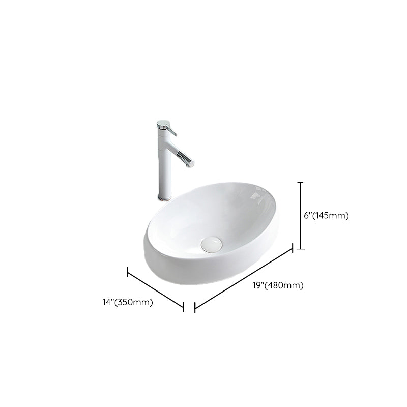 Contemporary Trough Sink Porcelain Trough Bathroom Sink with Faucet Included Clearhalo 'Bathroom Remodel & Bathroom Fixtures' 'Bathroom Sinks & Faucet Components' 'Bathroom Sinks' 'bathroom_sink' 'Home Improvement' 'home_improvement' 'home_improvement_bathroom_sink' 7063753