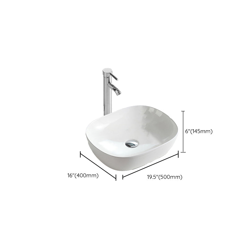 Contemporary Trough Sink Porcelain Trough Bathroom Sink with Faucet Included Clearhalo 'Bathroom Remodel & Bathroom Fixtures' 'Bathroom Sinks & Faucet Components' 'Bathroom Sinks' 'bathroom_sink' 'Home Improvement' 'home_improvement' 'home_improvement_bathroom_sink' 7063758