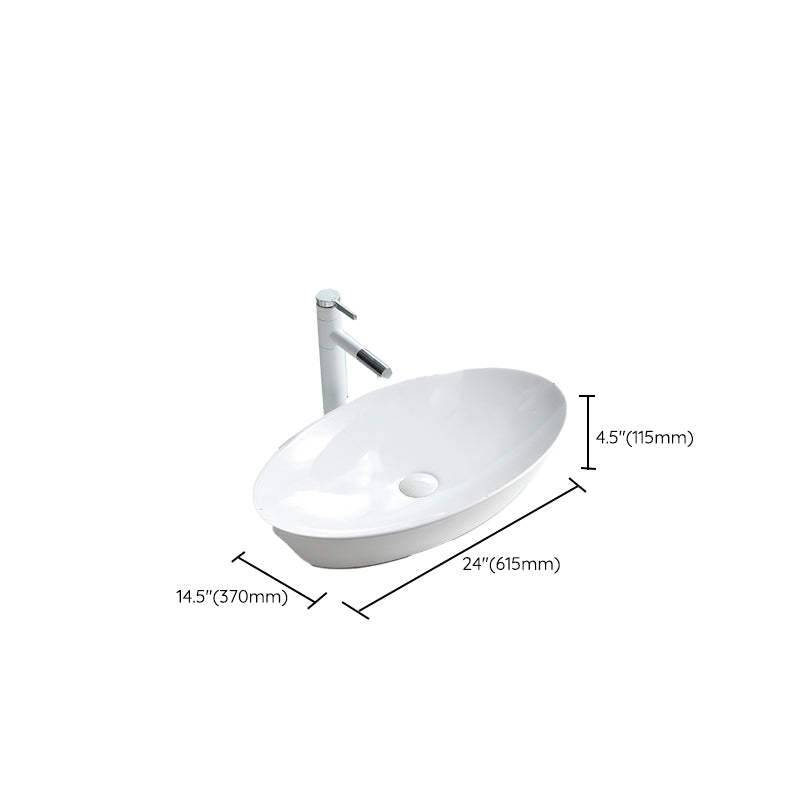 Contemporary Trough Sink Porcelain Trough Bathroom Sink with Faucet Included Clearhalo 'Bathroom Remodel & Bathroom Fixtures' 'Bathroom Sinks & Faucet Components' 'Bathroom Sinks' 'bathroom_sink' 'Home Improvement' 'home_improvement' 'home_improvement_bathroom_sink' 7063760