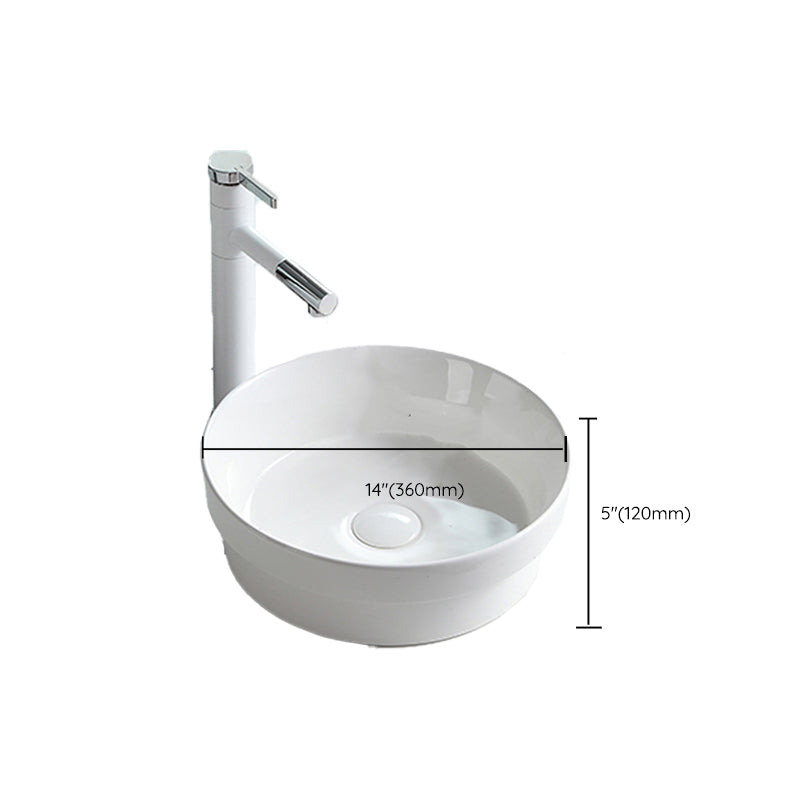 Contemporary Trough Sink Porcelain Trough Bathroom Sink with Faucet Included Clearhalo 'Bathroom Remodel & Bathroom Fixtures' 'Bathroom Sinks & Faucet Components' 'Bathroom Sinks' 'bathroom_sink' 'Home Improvement' 'home_improvement' 'home_improvement_bathroom_sink' 7063761