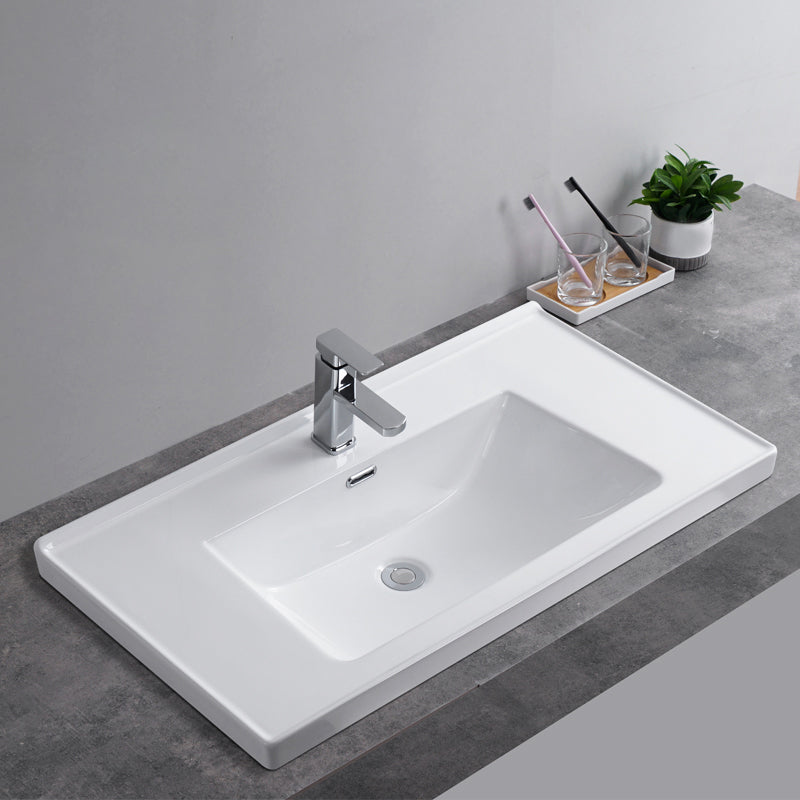 Modern Bathroom Sink Rectangular Trough Sink (Not Included Faucet) Clearhalo 'Bathroom Remodel & Bathroom Fixtures' 'Bathroom Sinks & Faucet Components' 'Bathroom Sinks' 'bathroom_sink' 'Home Improvement' 'home_improvement' 'home_improvement_bathroom_sink' 7063763