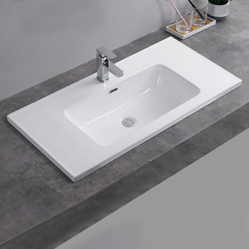 Modern Bathroom Sink Rectangular Trough Sink (Not Included Faucet) Clearhalo 'Bathroom Remodel & Bathroom Fixtures' 'Bathroom Sinks & Faucet Components' 'Bathroom Sinks' 'bathroom_sink' 'Home Improvement' 'home_improvement' 'home_improvement_bathroom_sink' 7063777