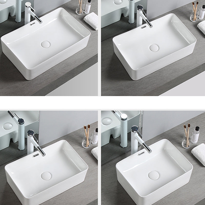 Modern Square Wash Stand Ceramic Metal Undermount Bathroom Sink Clearhalo 'Bathroom Remodel & Bathroom Fixtures' 'Bathroom Sinks & Faucet Components' 'Bathroom Sinks' 'bathroom_sink' 'Home Improvement' 'home_improvement' 'home_improvement_bathroom_sink' 7063790