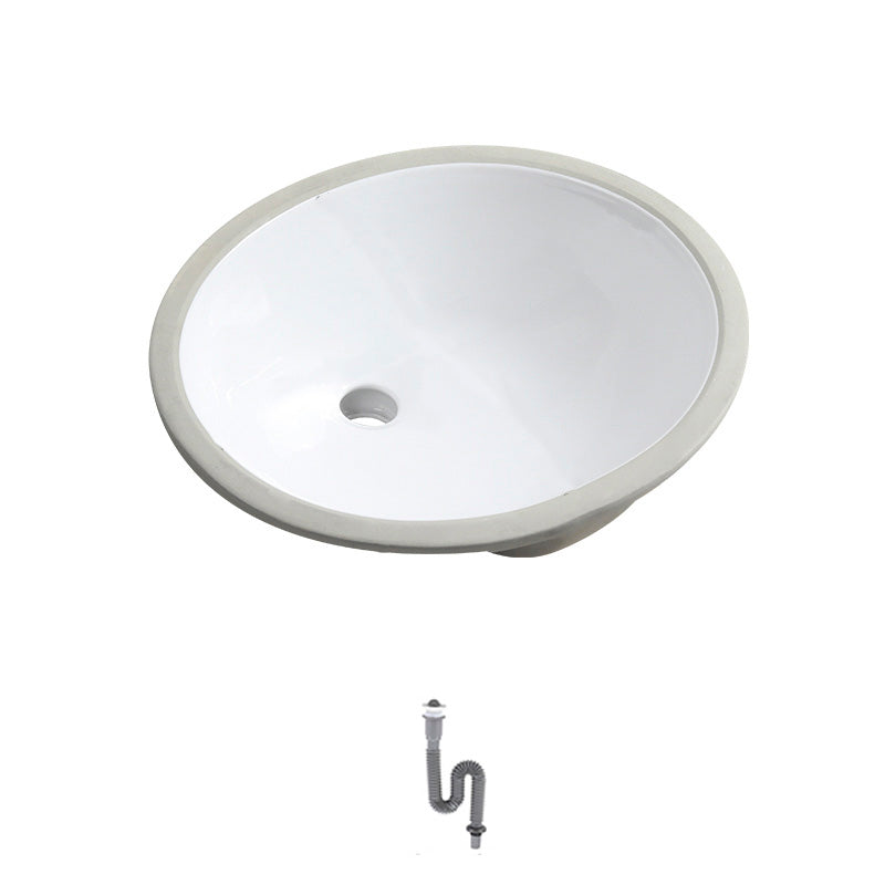Contemporary Round Wash Stand Ceramic Undermount Bathroom Sink 18"L x 15"W x 8"H Sink Clearhalo 'Bathroom Remodel & Bathroom Fixtures' 'Bathroom Sinks & Faucet Components' 'Bathroom Sinks' 'bathroom_sink' 'Home Improvement' 'home_improvement' 'home_improvement_bathroom_sink' 7063809