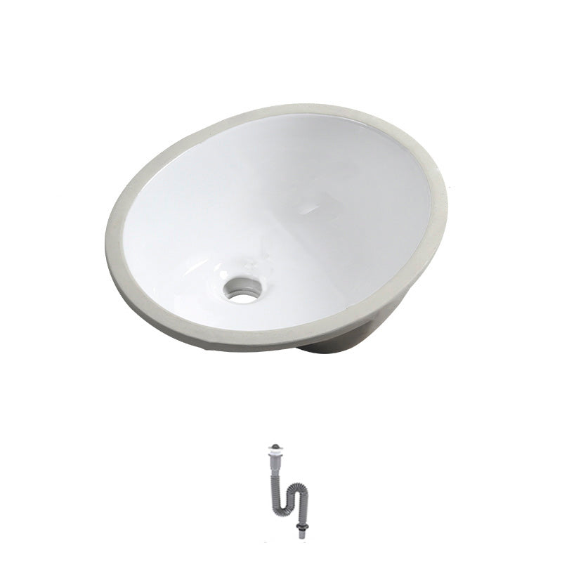 Contemporary Round Wash Stand Ceramic Undermount Bathroom Sink 17"L x 13"W x 7"H Sink Clearhalo 'Bathroom Remodel & Bathroom Fixtures' 'Bathroom Sinks & Faucet Components' 'Bathroom Sinks' 'bathroom_sink' 'Home Improvement' 'home_improvement' 'home_improvement_bathroom_sink' 7063814