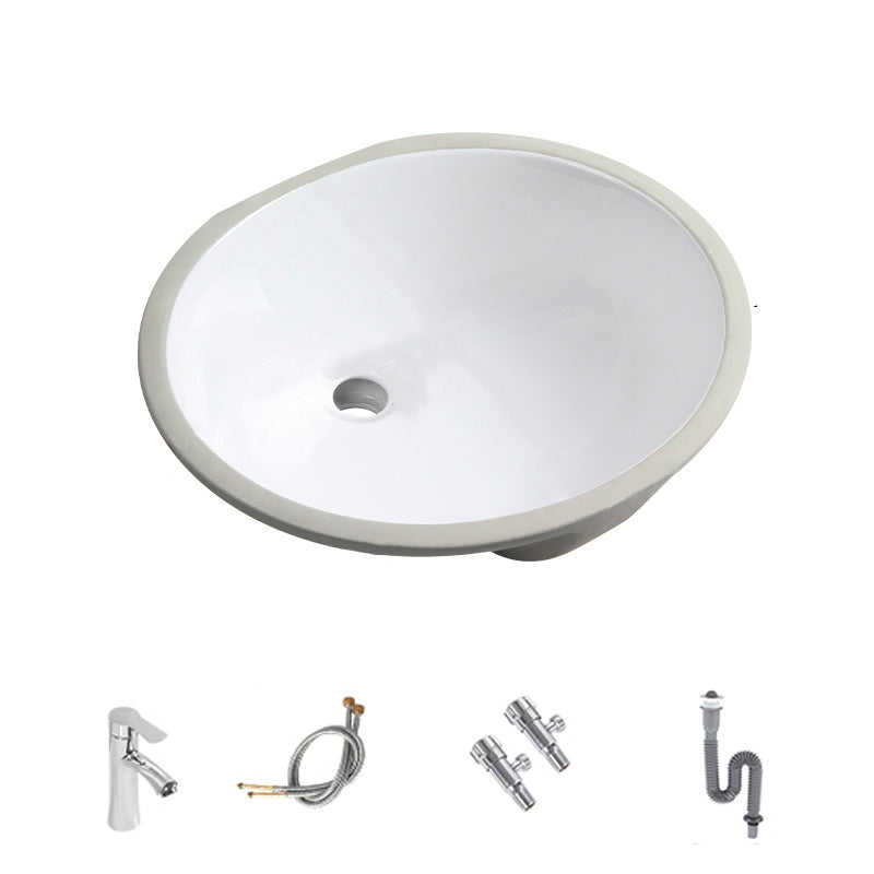 Contemporary Round Wash Stand Ceramic Undermount Bathroom Sink 19"L x 16"W x 8"H Sink with Faucet Clearhalo 'Bathroom Remodel & Bathroom Fixtures' 'Bathroom Sinks & Faucet Components' 'Bathroom Sinks' 'bathroom_sink' 'Home Improvement' 'home_improvement' 'home_improvement_bathroom_sink' 7063816