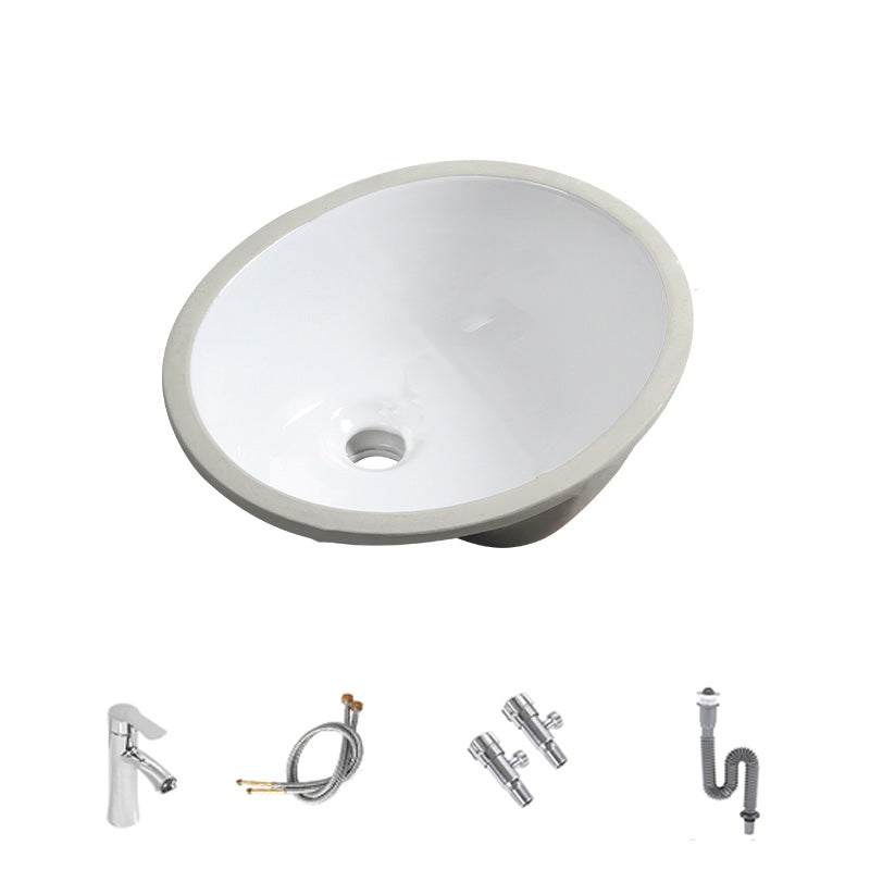 Contemporary Round Wash Stand Ceramic Undermount Bathroom Sink 17"L x 13"W x 7"H Sink with Faucet Clearhalo 'Bathroom Remodel & Bathroom Fixtures' 'Bathroom Sinks & Faucet Components' 'Bathroom Sinks' 'bathroom_sink' 'Home Improvement' 'home_improvement' 'home_improvement_bathroom_sink' 7063820
