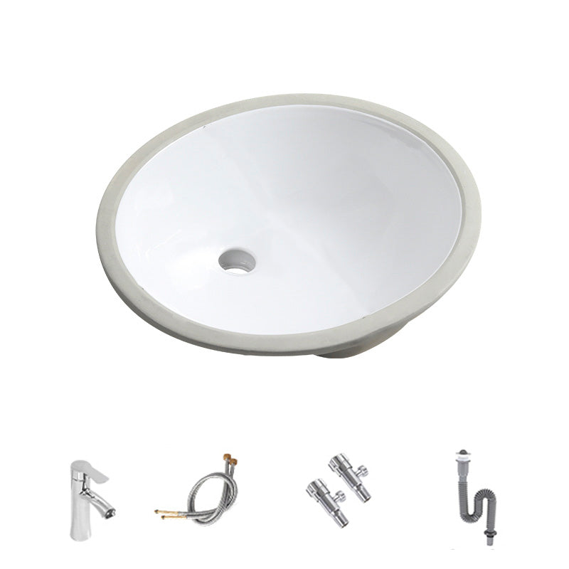 Contemporary Round Wash Stand Ceramic Undermount Bathroom Sink 18"L x 15"W x 8"H Sink with Faucet Clearhalo 'Bathroom Remodel & Bathroom Fixtures' 'Bathroom Sinks & Faucet Components' 'Bathroom Sinks' 'bathroom_sink' 'Home Improvement' 'home_improvement' 'home_improvement_bathroom_sink' 7063821