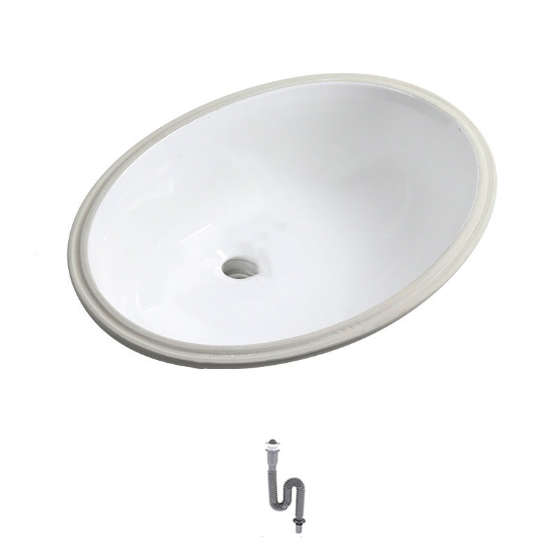 Contemporary Round Wash Stand Ceramic Undermount Bathroom Sink 24"L x 17"W x 9"H Sink Clearhalo 'Bathroom Remodel & Bathroom Fixtures' 'Bathroom Sinks & Faucet Components' 'Bathroom Sinks' 'bathroom_sink' 'Home Improvement' 'home_improvement' 'home_improvement_bathroom_sink' 7063822