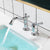 Deck Mounted Roman Tub Faucet Low Arc Copper Roman Tub Faucet Set Chrome 2 Hole Faucets Hand Shower Not Included Clearhalo 'Bathroom Remodel & Bathroom Fixtures' 'Bathtub Faucets' 'bathtub_faucets' 'Home Improvement' 'home_improvement' 'home_improvement_bathtub_faucets' 7063957
