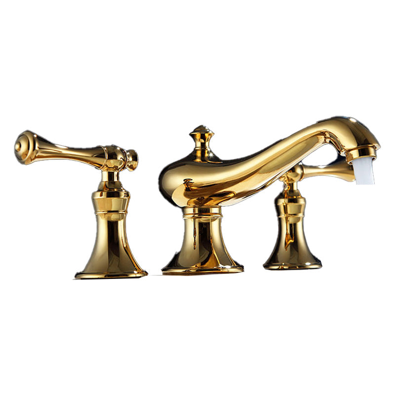 Traditional Deck Mounted Bronze Roman Tub Faucet Low Arc Roman Tub Faucet Set Gold Single Faucet Clearhalo 'Bathroom Remodel & Bathroom Fixtures' 'Bathtub Faucets' 'bathtub_faucets' 'Home Improvement' 'home_improvement' 'home_improvement_bathtub_faucets' 7063979