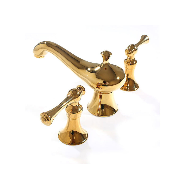 Traditional Deck Mounted Bronze Roman Tub Faucet Low Arc Roman Tub Faucet Set Gold Drainer & Hose & Faucet Clearhalo 'Bathroom Remodel & Bathroom Fixtures' 'Bathtub Faucets' 'bathtub_faucets' 'Home Improvement' 'home_improvement' 'home_improvement_bathtub_faucets' 7063980