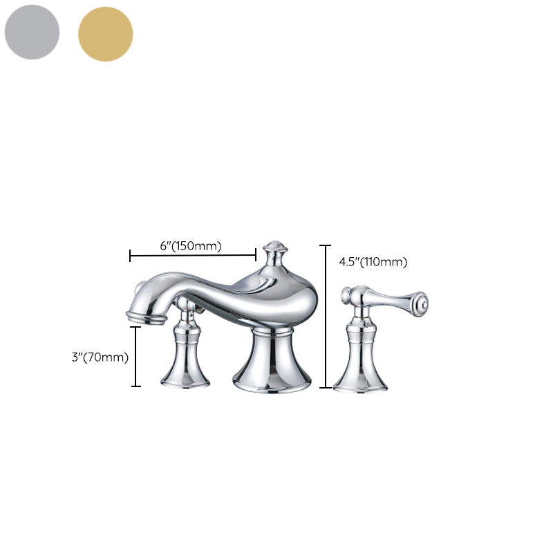 Traditional Deck Mounted Bronze Roman Tub Faucet Low Arc Roman Tub Faucet Set Clearhalo 'Bathroom Remodel & Bathroom Fixtures' 'Bathtub Faucets' 'bathtub_faucets' 'Home Improvement' 'home_improvement' 'home_improvement_bathtub_faucets' 7063986