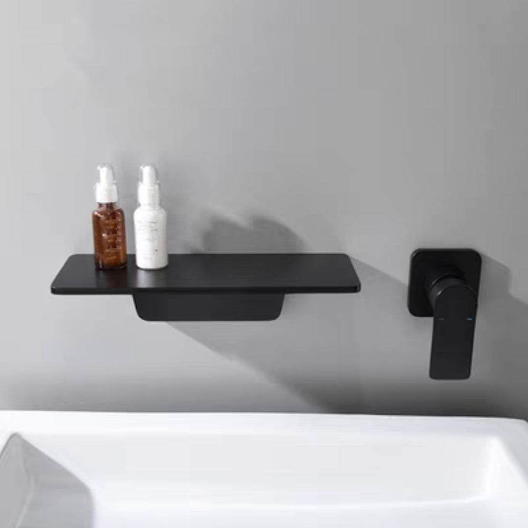 Waterfall Spout Tub Faucet Trim Metal Knob Handle Bathtub Faucet Black Lever Handles Hand Shower Not Included Clearhalo 'Bathroom Remodel & Bathroom Fixtures' 'Bathtub Faucets' 'bathtub_faucets' 'Home Improvement' 'home_improvement' 'home_improvement_bathtub_faucets' 7063997