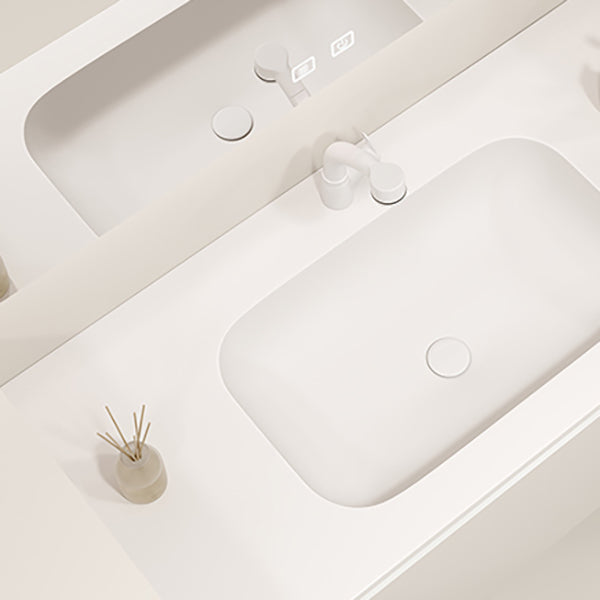 Wood Frame Vanity Rectangular Single Sink Mirror Wall-Mounted White Bathroom Vanity Clearhalo 'Bathroom Remodel & Bathroom Fixtures' 'Bathroom Vanities' 'bathroom_vanities' 'Home Improvement' 'home_improvement' 'home_improvement_bathroom_vanities' 7064092