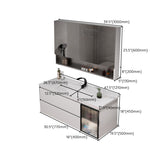 Rectangular Bathroom Vanity Single Sink Wall Mount Mirror Glam Vanity with Drawers Clearhalo 'Bathroom Remodel & Bathroom Fixtures' 'Bathroom Vanities' 'bathroom_vanities' 'Home Improvement' 'home_improvement' 'home_improvement_bathroom_vanities' 7064388