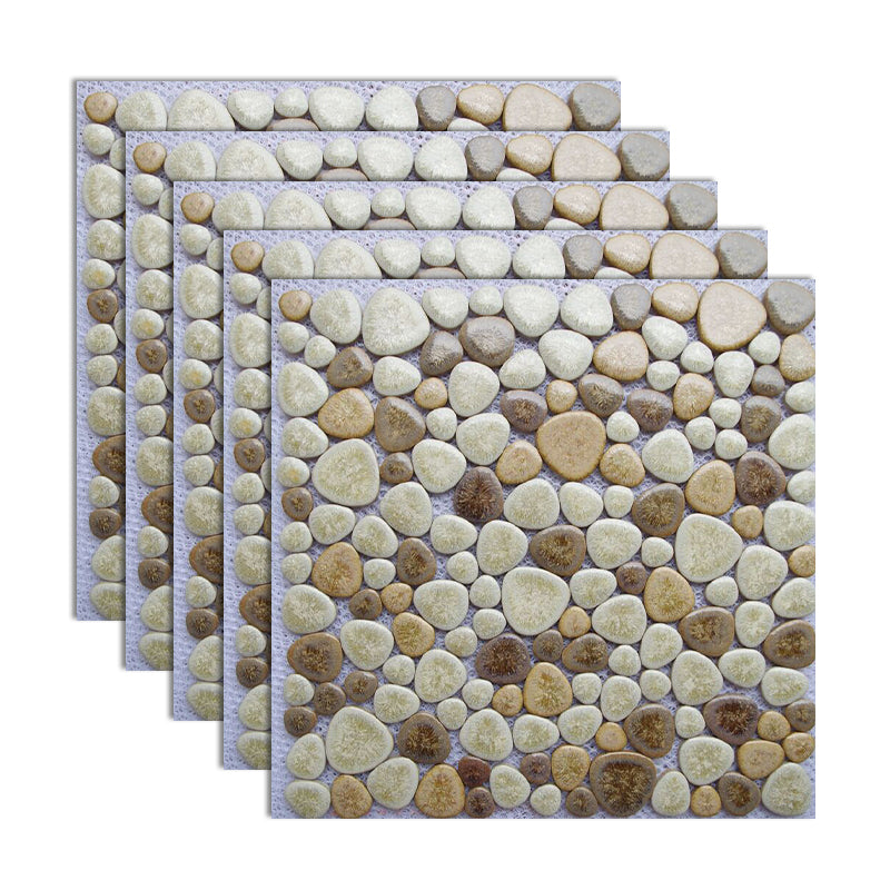 Square Flowerbed Tile Straight Edge Pebbles Design Singular Flowerbed Tile Brown Yellow Clearhalo 'Floor Tiles & Wall Tiles' 'floor_tiles_wall_tiles' 'Flooring 'Home Improvement' 'home_improvement' 'home_improvement_floor_tiles_wall_tiles' Walls and Ceiling' 7064520