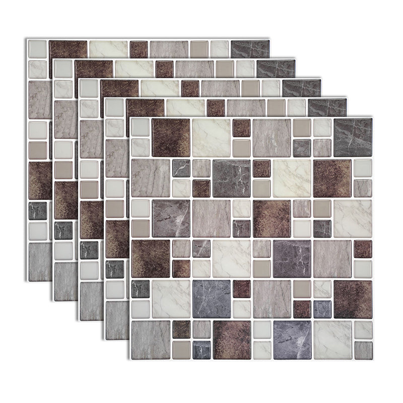 Water Resistant Tile Square Peel & Stick Tile for Kitchen Backsplash Red Brown Clearhalo 'Flooring 'Home Improvement' 'home_improvement' 'home_improvement_peel_stick_blacksplash' 'Peel & Stick Backsplash Tile' 'peel_stick_blacksplash' 'Walls & Ceilings' Walls and Ceiling' 7064577