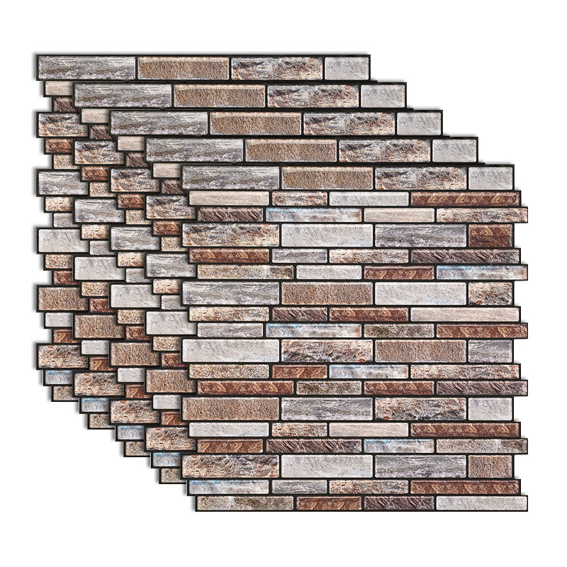 Water Resistant Tile Square Peel & Stick Tile for Kitchen Backsplash Brown Clearhalo 'Flooring 'Home Improvement' 'home_improvement' 'home_improvement_peel_stick_blacksplash' 'Peel & Stick Backsplash Tile' 'peel_stick_blacksplash' 'Walls & Ceilings' Walls and Ceiling' 7064585