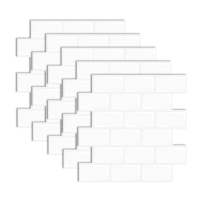 Water Resistant Tile Square Peel & Stick Tile for Kitchen Backsplash Gloss White Clearhalo 'Flooring 'Home Improvement' 'home_improvement' 'home_improvement_peel_stick_blacksplash' 'Peel & Stick Backsplash Tile' 'peel_stick_blacksplash' 'Walls & Ceilings' Walls and Ceiling' 7064591