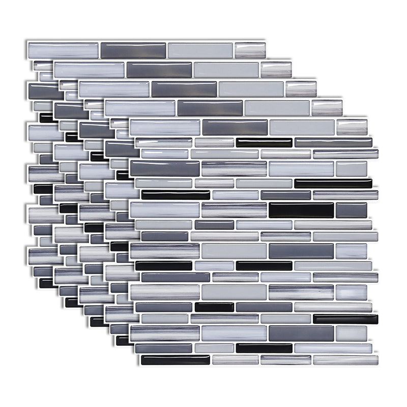 Square Peel & Stick Tile Water Resistant Subway Tile for Kitchen Backsplash Gray Blue 150-Piece Set Clearhalo 'Flooring 'Home Improvement' 'home_improvement' 'home_improvement_peel_stick_blacksplash' 'Peel & Stick Backsplash Tile' 'peel_stick_blacksplash' 'Walls & Ceilings' Walls and Ceiling' 7064596
