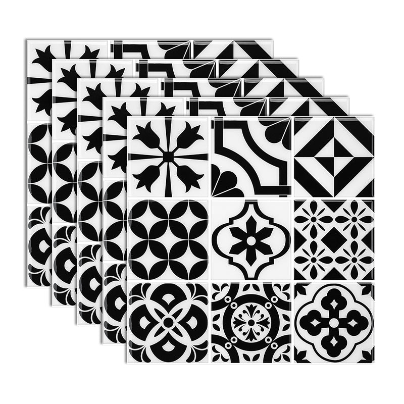 Square Peel & Stick Tile Water Resistant Subway Tile for Kitchen Backsplash Black Clearhalo 'Flooring 'Home Improvement' 'home_improvement' 'home_improvement_peel_stick_blacksplash' 'Peel & Stick Backsplash Tile' 'peel_stick_blacksplash' 'Walls & Ceilings' Walls and Ceiling' 7064598