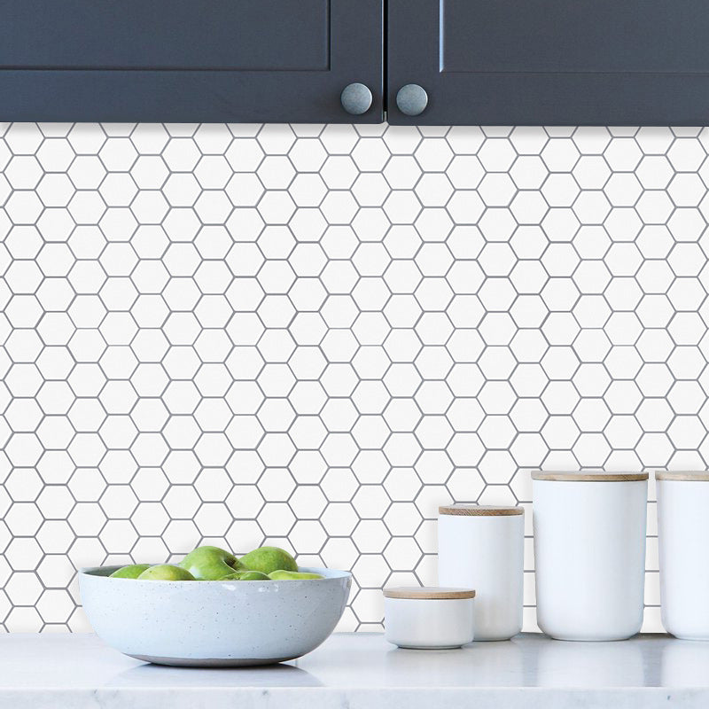 Modern Peel and Stick Backsplash PVC Hexagonal Peel and Stick Tile Clearhalo 'Flooring 'Home Improvement' 'home_improvement' 'home_improvement_peel_stick_blacksplash' 'Peel & Stick Backsplash Tile' 'peel_stick_blacksplash' 'Walls & Ceilings' Walls and Ceiling' 7064620