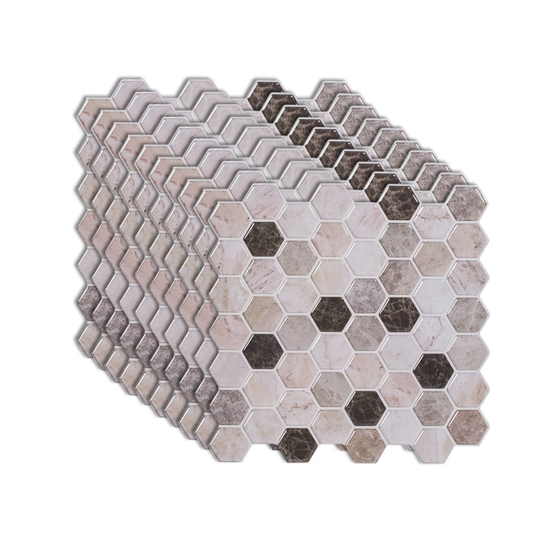Modern Peel and Stick Backsplash PVC Hexagonal Peel and Stick Tile Taupe Clearhalo 'Flooring 'Home Improvement' 'home_improvement' 'home_improvement_peel_stick_blacksplash' 'Peel & Stick Backsplash Tile' 'peel_stick_blacksplash' 'Walls & Ceilings' Walls and Ceiling' 7064622