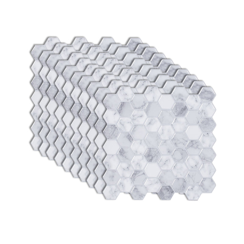 Modern Peel and Stick Backsplash PVC Hexagonal Peel and Stick Tile Marble Gray Clearhalo 'Flooring 'Home Improvement' 'home_improvement' 'home_improvement_peel_stick_blacksplash' 'Peel & Stick Backsplash Tile' 'peel_stick_blacksplash' 'Walls & Ceilings' Walls and Ceiling' 7064629