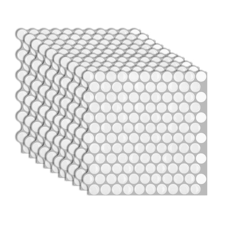 Modern Peel and Stick Tiles PVC Penny Round Peel and Stick Backsplash Tile White Clearhalo 'Flooring 'Home Improvement' 'home_improvement' 'home_improvement_peel_stick_blacksplash' 'Peel & Stick Backsplash Tile' 'peel_stick_blacksplash' 'Walls & Ceilings' Walls and Ceiling' 7064638