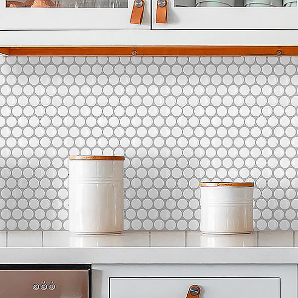 Modern Peel and Stick Tiles PVC Penny Round Peel and Stick Backsplash Tile Clearhalo 'Flooring 'Home Improvement' 'home_improvement' 'home_improvement_peel_stick_blacksplash' 'Peel & Stick Backsplash Tile' 'peel_stick_blacksplash' 'Walls & Ceilings' Walls and Ceiling' 7064642