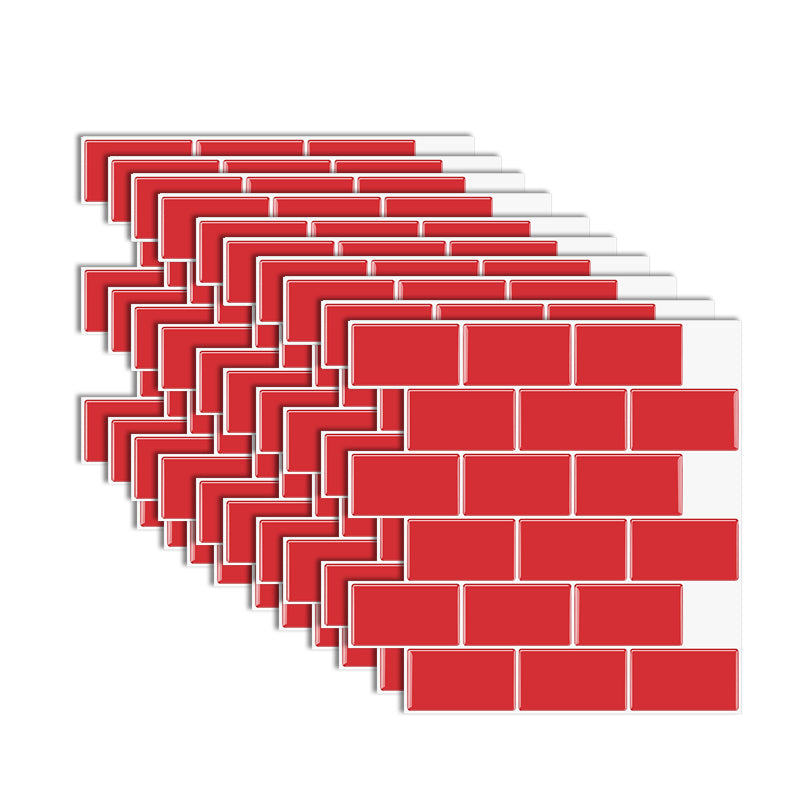 Modern Peel and Stick Tiles PVC Subway Tile Peel and Stick Wall Tile for Bathroom Red Clearhalo 'Flooring 'Home Improvement' 'home_improvement' 'home_improvement_peel_stick_blacksplash' 'Peel & Stick Backsplash Tile' 'peel_stick_blacksplash' 'Walls & Ceilings' Walls and Ceiling' 7064658